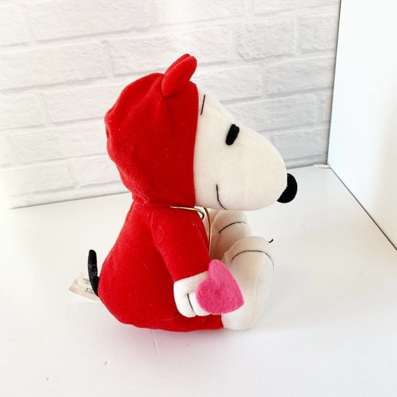 Peanuts Valentine's Day Sitting Devil Snoopy with Heart Plush Stuffed Animal Toy - Picture 4 of 9